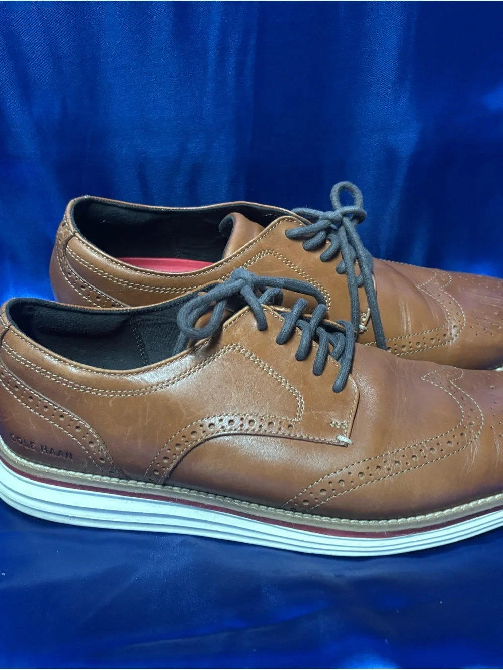 Cole Haan Tan Leather Wingtip Dress Classic Oxford Style Sz 12